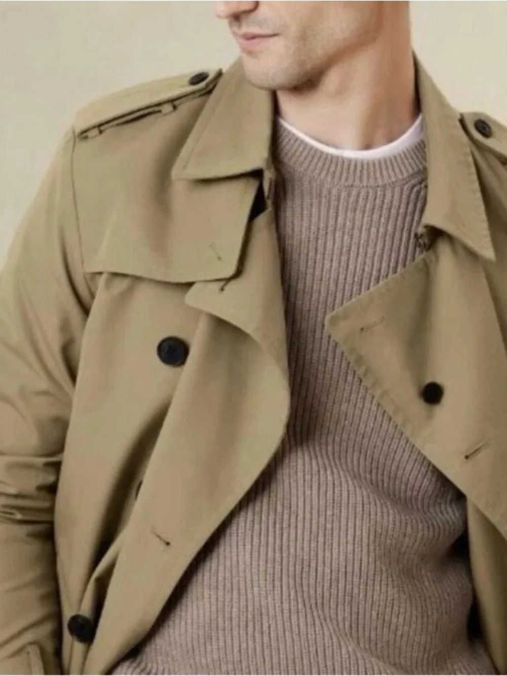 Banana Republic Factory Black Trench Coat - Picture 5 of 6